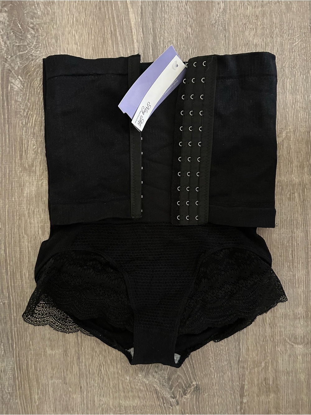 SHEIN Black High-Waist Shaping Brief with Waist Trainer